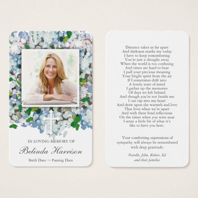 Prayer Cards | Hydrangea & Cross (Front & Back)