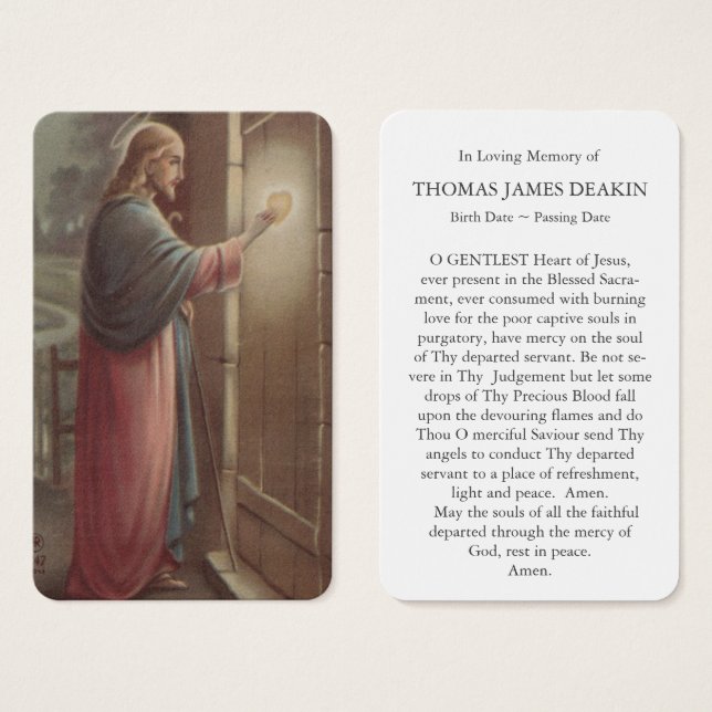 Prayer Cards | Jesus Knocking (Front & Back)