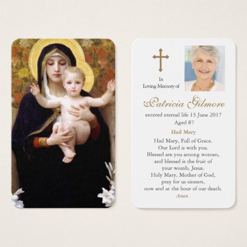 Prayer Cards  Madonna of the Lilies