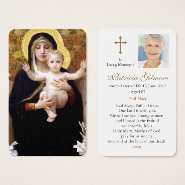 Prayer Cards | Madonna of the Lilies (Front & Back)