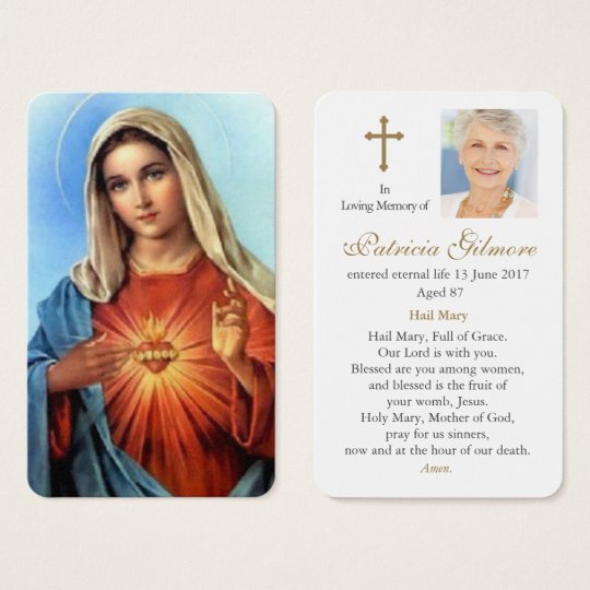 Prayer Cards | Mary Sacred Heart | Zazzle.com