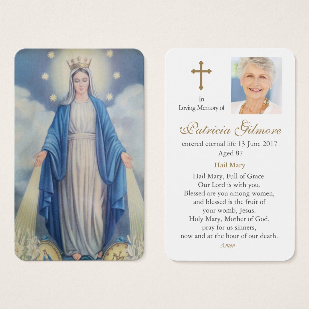 Prayer Cards | Our Lady Miraculous Medal | Zazzle