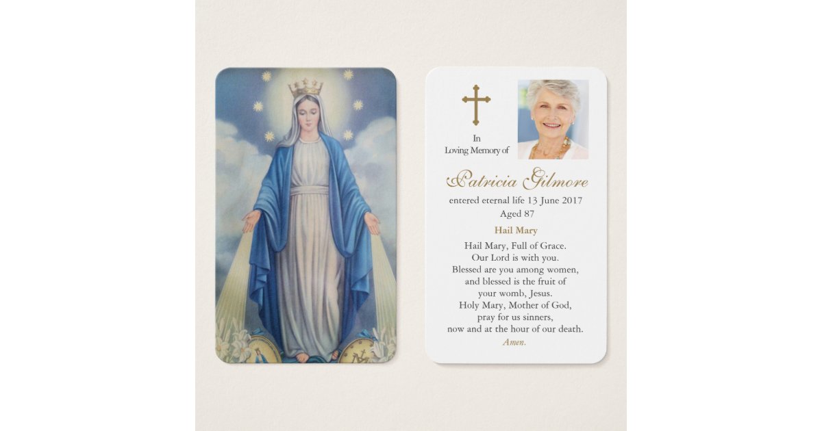 Prayer Cards Our Lady Miraculous Medal Zazzle