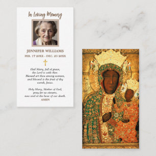 Prayer Cards Our Lady of Czestochowa Catholic Icon