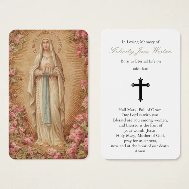 Prayer Cards | Our Lady of Lourdes | Zazzle