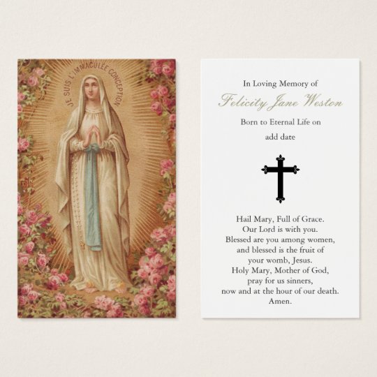 Prayer Cards | Our Lady of Lourdes | Zazzle.com