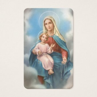 Prayer Cards | Our Lady Of The Holy Rosary | Zazzle