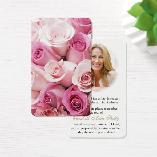 Prayer Cards | Roses In Shades of Pink | Zazzle