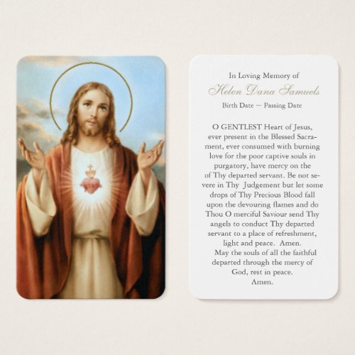 Prayer Cards  Sacred Heart Jesus 3