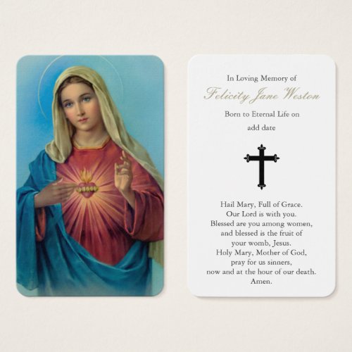 Prayer Cards  Sacred Heart Mary 3