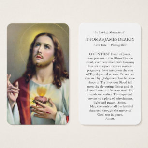 Prayer Cards Sacred Heart Of Jesus