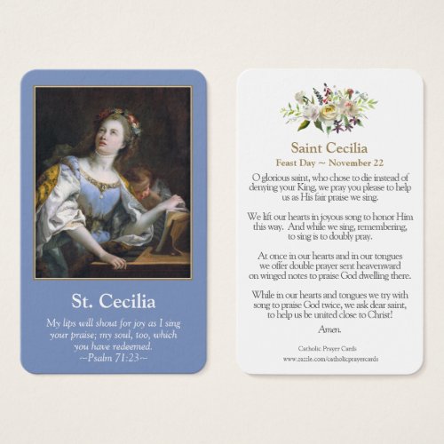 Prayer Cards  Saint Cecilia 1
