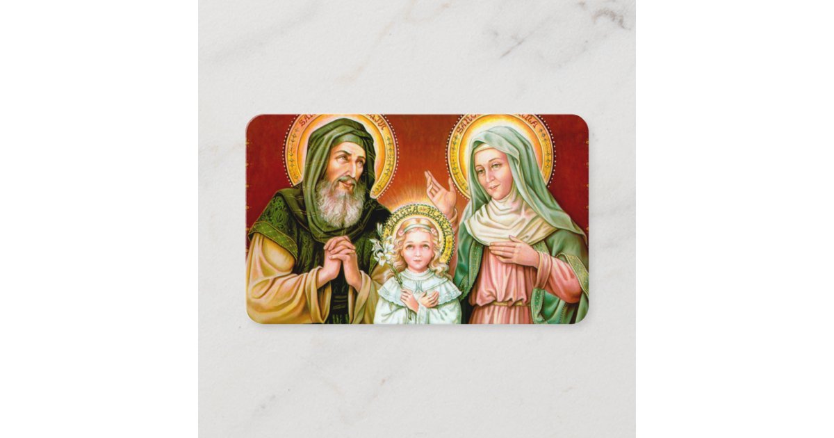 Prayer cards St Anne, St Joachim & Mary Zazzle