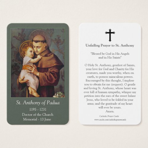 Prayer Cards  St Anthony 02