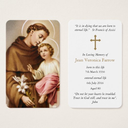 Prayer Cards  St Anthony 3