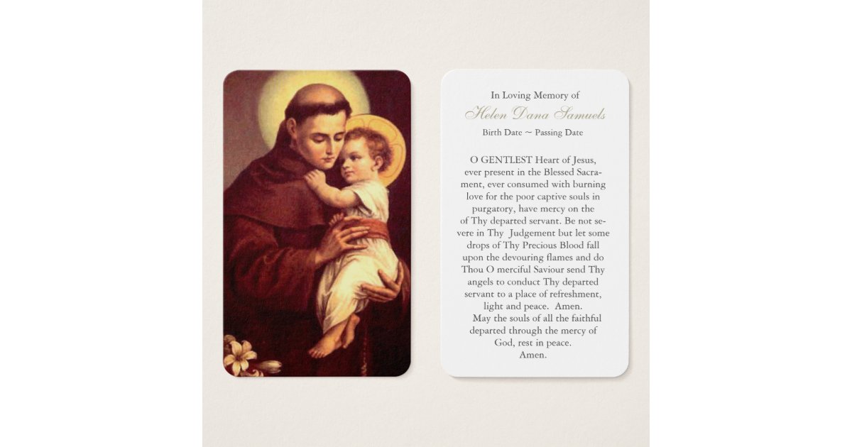 Prayer Cards St Anthony 4 Zazzle