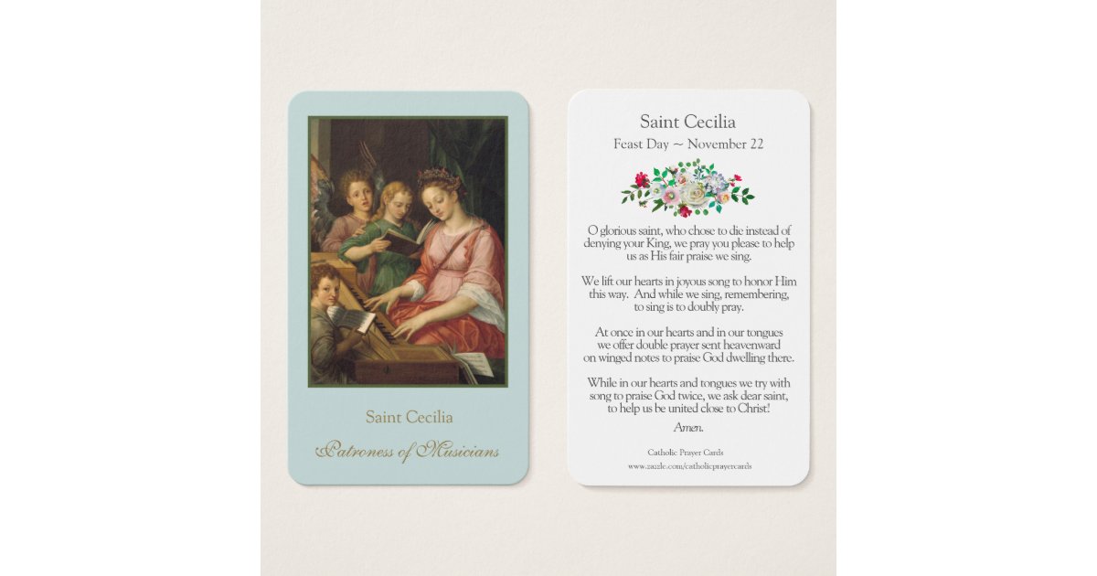 Prayer Cards St. Cecilia 1 Zazzle