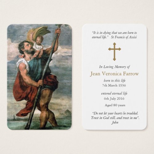 Prayer Cards  St Christopher