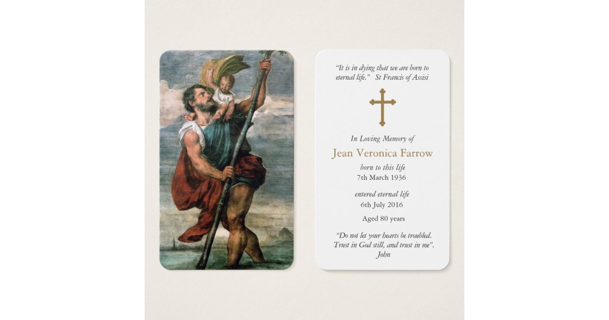 prayer cards st christopher zazzlecom