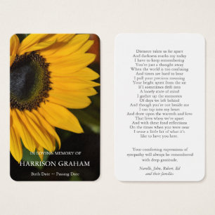 Prayer Cards Sunflower Bloom