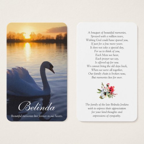 Prayer Cards  Sunset Swan