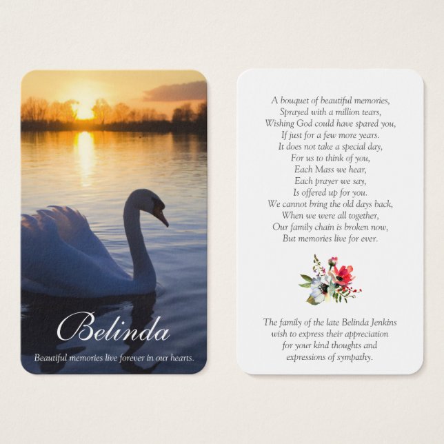 Prayer Cards | Sunset Swan (Front & Back)