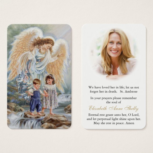 Prayer Cards | Vintage Guardian Angel (Front & Back)