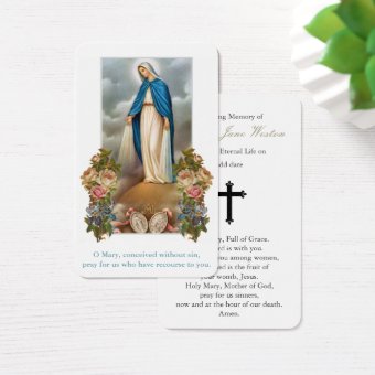 Prayer Cards | Virgin Mary Medal | Zazzle