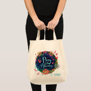 Prayer Causes Miracles Custom Pretty Floral Ireyln Tote Bag