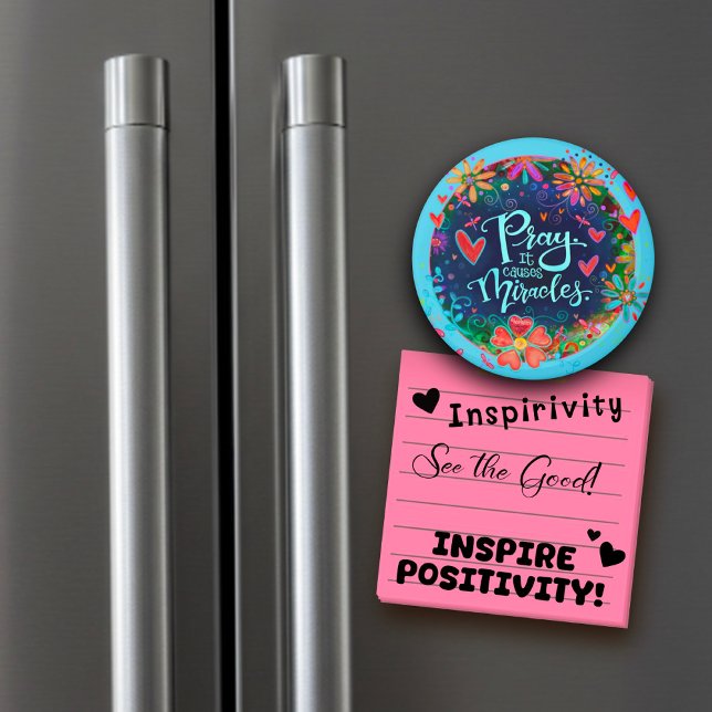 Prayer Causes Miracles Pretty Floral Inspirivity Magnet (Creator Uploaded)