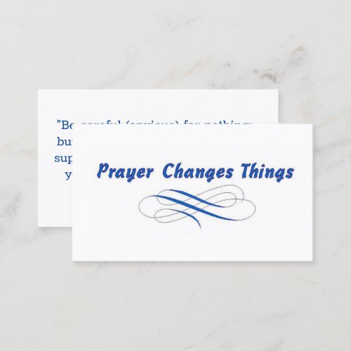 PRAYER Changes Things  Business Card