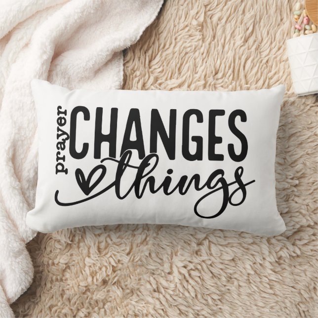 Prayer changes things lumbar pillow (Blanket)