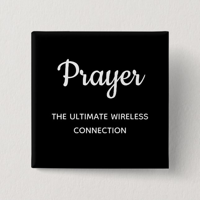 Prayer Cool Chalkboard Style Christian Typography Button (Front)