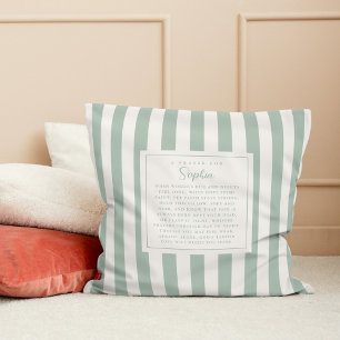 Prayer Faith Gift Psalm 147:3 Keepsake Name Sage Throw Pillow