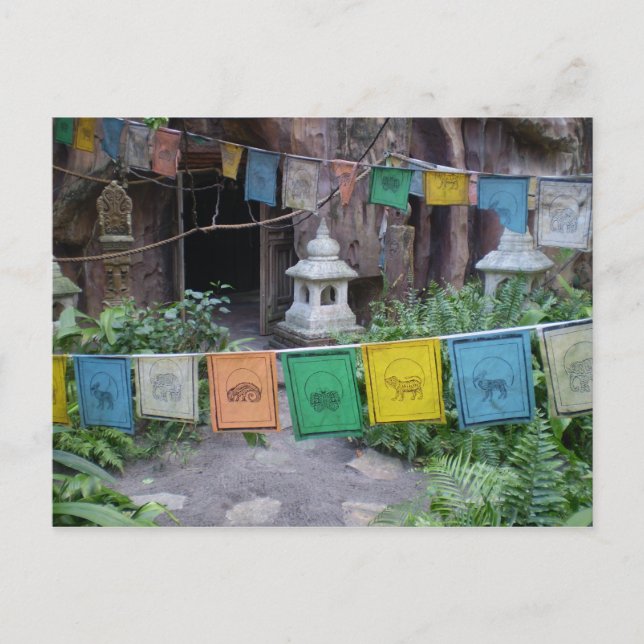 Prayer flags at temple postcard (Front)