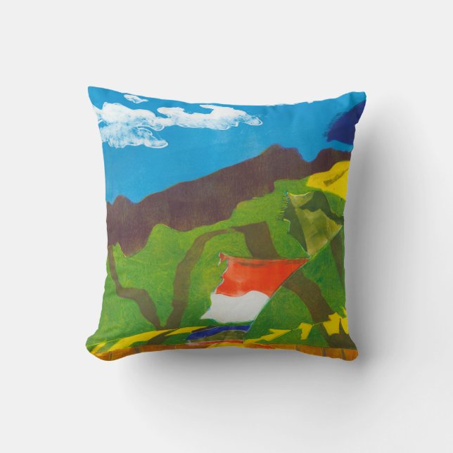 Prayer Flags II Throw Pillow (Front)