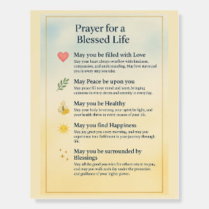 Prayer for a Blessed Life – Inspirational Foam Cor Foam Board