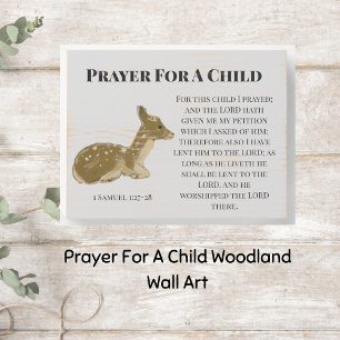 Prayer For A Child Woodland Wall Art Wooden Box Sign