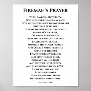 Prayer For A Fireman - Our Heroes Poster