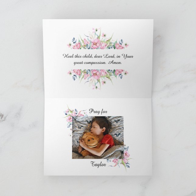 Prayer for Child Diagnosed with Cancer  Card (Inside)