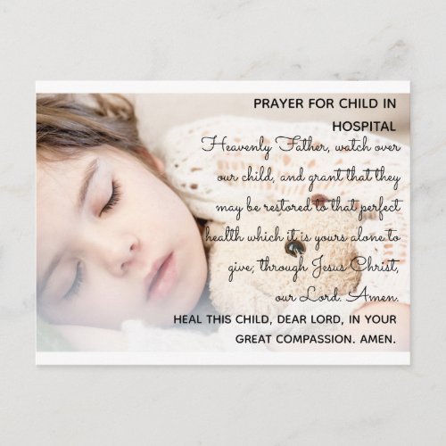 Prayer for Child in Hospital _ Postcard