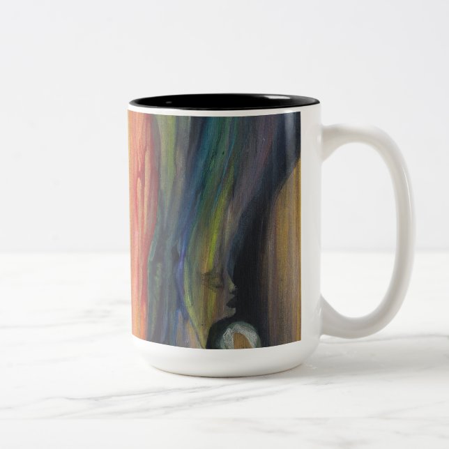 Prayer for Coffee Two-Tone Coffee Mug (Right)