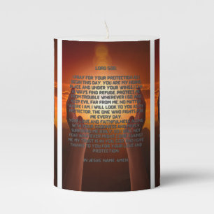 Prayer For Daily Protection Pillar Candle