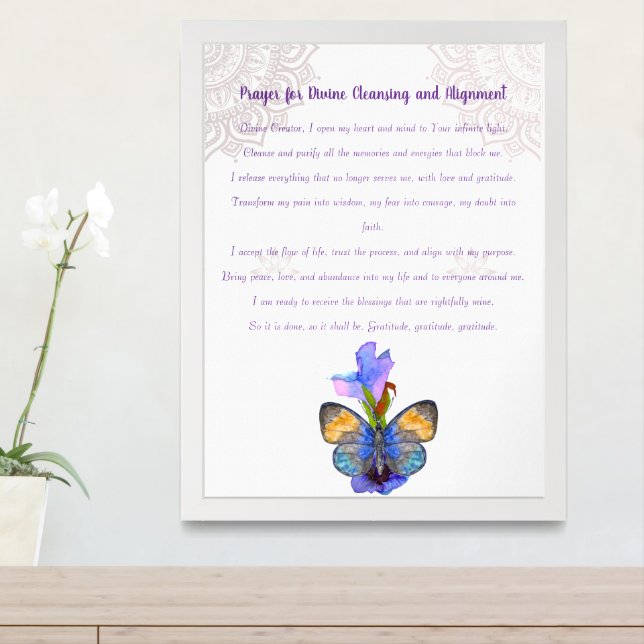 Prayer for Divine Cleansing and Alignment Framed Art (Entryway)