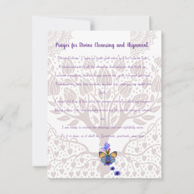 Prayer for Divine Cleansing and Alignment Holiday Card (Front)