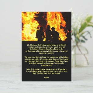 Prayer for Firefighters Card