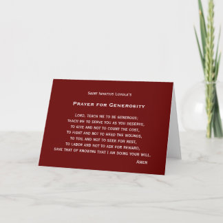 Prayer for Generosity Card