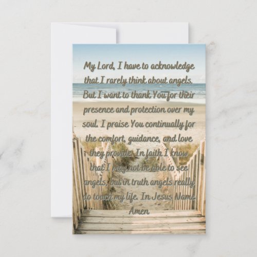 Prayer For Gods Angels Flat Greeting Card