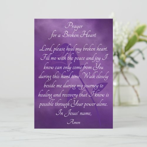 Prayer for Healing a Broken Heart Card