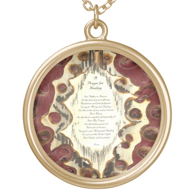 Prayer For Healing Gold Plated Necklace (Front)